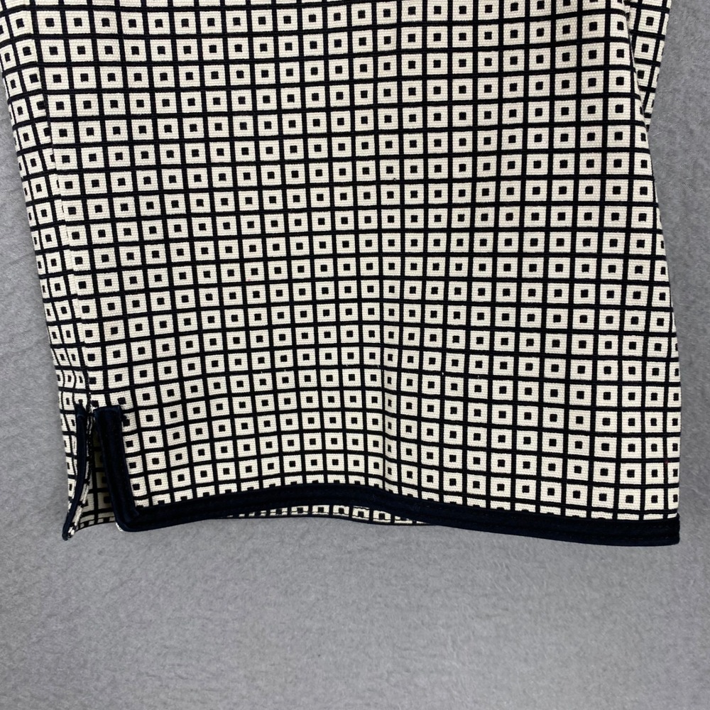 Talbots Geometric Square Print Stretch Cropped Dress Pants Womens 10 Black Ivory - Picture 10 of 11